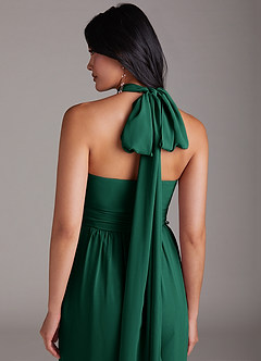 Azazie Lamara Bridesmaid Dresses Emerald Off the Shoulder Chiffon Convertible Jumpsuit image19