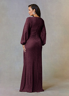 Azazie Sterling vestidos de madre de la novia Vestido de Baya de Malla Metálica de Corte En A con Volante image3