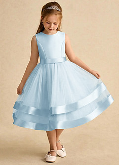 Azazie Sophia Flower Girl Klänningar Klä A-Line i Tyll Rosett image3