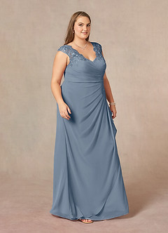 Azazie Gladys Mother of the Bride Dresses Twilight A-Line Queen Anne Lace Chiffon Dress image10