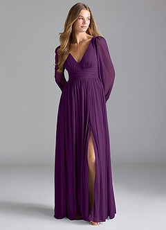 Azazie Norah Robes de demoiselle d'honneur Robe Trapèze en Maille Grain De Raisin image3