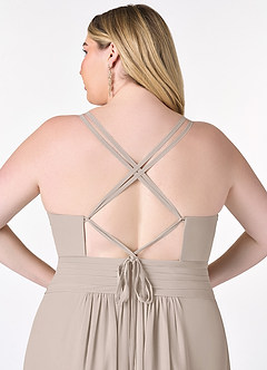 Azazie Farren Bridesmaid Dresses Frost A-Line Pleated Chiffon Convertible Dress image13