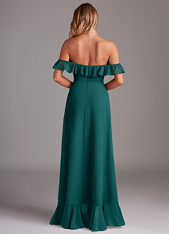 Azazie Lyra Bridesmaid Dresses Peacock A-Line Chiffon Convertible Dress image7