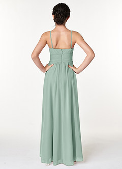 Azazie Catalina Junior Agave A-Line Ruched Chiffon Dress image2