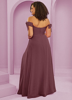 Barbie ♥ Azazie Bridesmaid Dresses Sangria A-Line Off the Shoulder Chiffon Convertible Dress image2