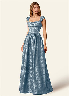 Briar Dusty Blue Off-Shoulder Pleated Prom Dress image7