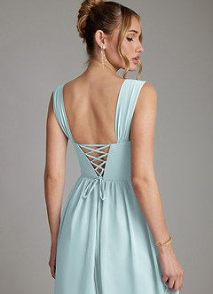 Azazie Caterina Bridesmaid Dresses Mist A-Line Corset Chiffon Dress image2