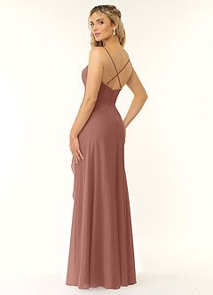 Azazie Naeem Bridesmaid Dresses Cedar Rose A-Line V-Neck Ruffle Chiffon Dress image4