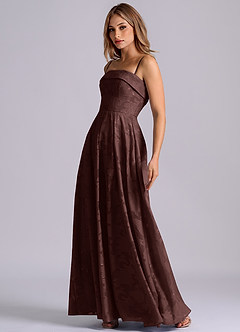 Azazie Lucienne Bridesmaid Dresses Ganache A-Line Strapless Floral Burnout Dress image7
