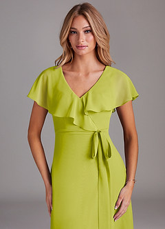 Azazie Lainey Brautjungfernkleider A-Linie mit Taschen Chiffon Kleid Zitronengras image6