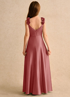 Azazie Rosita Flower Girl Klänningar Klä A-Line i Stretch Satin Plisserad image5