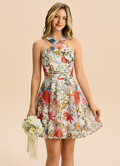 front Azazie Elsie Junior Formal Dress