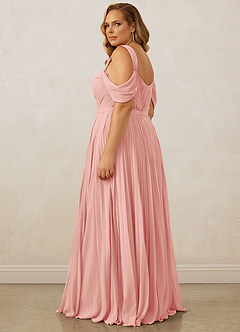 Christian Siriano Bridal for Azazie 1013 Brautjungfernkleider A-Linie Schulterfrei Chiffon Kleid Rosettenrosa image15
