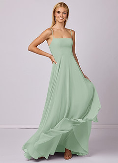 Barbie ♥ Azazie Brautjungfernkleider A-Linie Chiffon Kleid Agave image3