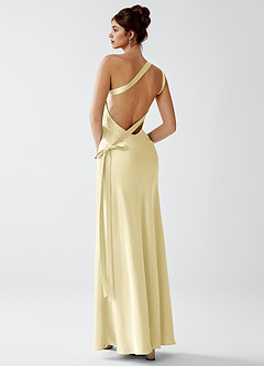 Stephanie Lemon Sorbet Luminous Satin Maxi Dress image3