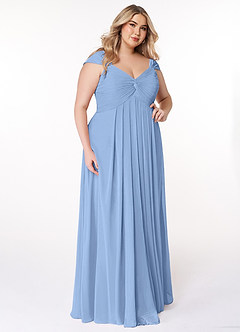 Azazie Kaitlynn Bridesmaid Dresses Empire Convertible Ruched Chiffon Floor-Length Dress image11