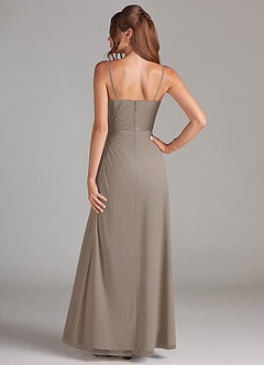 Azazie Aliani Jurken voor bruidsmeisjes Converteerbaar Jurk van Chiffon met Kolom Strapless Taupe image3