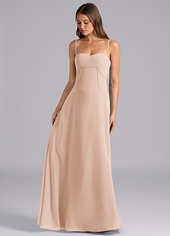 Azazie Valentine Bridesmaid Dresses English Rose A-Line Corset Chiffon Dress image3