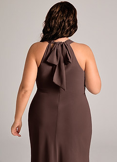 Azazie Doretta Bridesmaid Dresses Ganache Mermaid Pleated Chiffon Dress image7