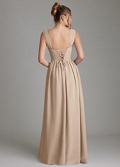 Azazie Caterina Brautjungfernkleider A-Linie Korsett Chiffon Kleid Taupe image6