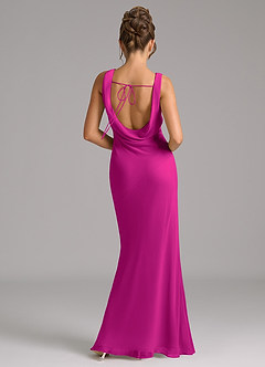 Azazie Rylina Brautjungfernkleider Meerjungfrau-Linie Plissee Chiffon Kleid Fuchsia image6