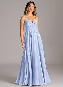 Azazie Amani Suknie dla druhen Linia A Pofałdowany Szyfon Do ziemi Sukienka image5