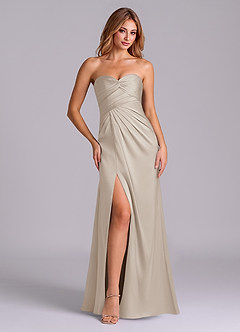 Azazie Sabrine Final Sale Frost A-Line Sweetheart Neckline Stretch Satin Dress image1