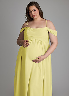 Azazie Saige Maternity Bridesmaid Dresses A-Line Pleated Chiffon Floor-Length Dress image14