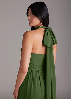 Azazie Lamara Jurken voor bruidsmeisjes Converteerbaar Jumpsuit van Chiffon Off the Shoulder Olijf image11