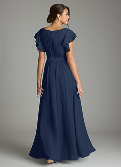 Azazie Daphne Modest Bridesmaid Dresses A-Line Ruffled Chiffon Floor-Length Dress image2