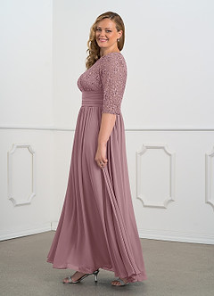 Azazie Olga Mother of the Bride Dresses Dusty Rose A-Line Lace Chiffon Dress image11