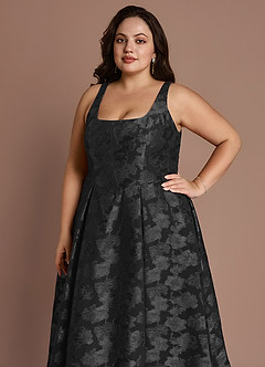 Briac Black A-line Midi Dress image5