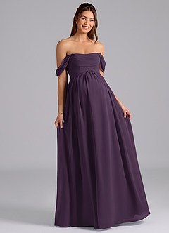 Azazie Saige Maternity Bridesmaid Dresses A-Line Pleated Chiffon Floor-Length Dress image4