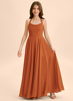 Azazie Kady Junior A-Linie Herzausschnitt Chiffon Kleid Kanel image3