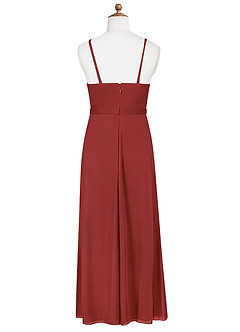 Azazie Luxy Junior Rust Pleated Mesh Dress image7