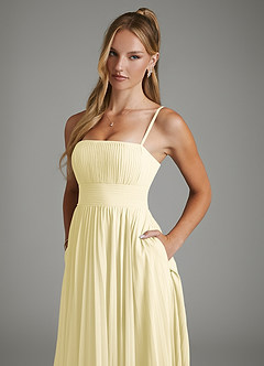 Azazie Ari Abiti da Damigella Abito A-Line in Chiffon Senza Spalline Sorbetto Al Limone image2