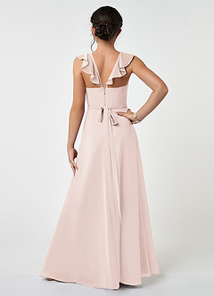 Azazie Emily Junior Rose Petal A-Line Ruched Chiffon Dress image2