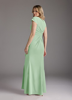 Azazie Tana Mother of the Bride Dresses Dusty Sage Mermaid V-Neck Pleated Stretch Crepe Dress image2