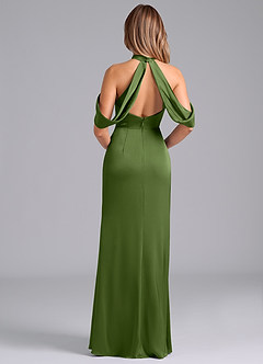 Azazie Bonny Bridesmaid Dresses Juniper Mermaid Off the Shoulder Stretch Satin Dress image2