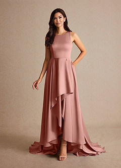 Azazie Niles Mother of the Bride Dresses Rosette A-Line Trains Stretch Satin Dress image8