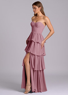 Azazie Faye Bridesmaid Dresses Vintage Mauve A-Line Sweetheart Neckline Chiffon Dress image3