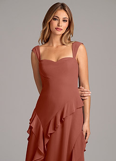 Azazie Sloane Bridesmaid Dresses Auburn A-Line Sweetheart Neckline Chiffon Dress image7