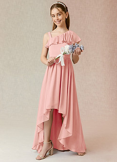 Azazie Mango Junior Rosette A-Line Ruched Chiffon Dress image2