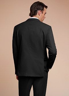 front Carter Black Cotton Linen Blend Suit Jacket