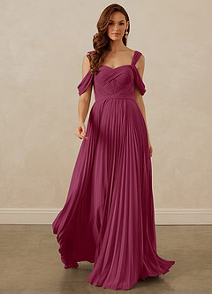 Christian Siriano Bridal for Azazie 1013 Bridesmaid Dresses Mulberry A-Line Off the Shoulder Chiffon Dress image9
