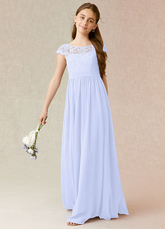 Azazie Silvermist Junior A-Linie Plissee Chiffon Kleid Lavendel image4