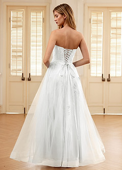Pipery Ivory Corset Glitter-Tulle Ruffles Prom Dress image2