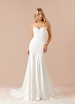 Azazie Santana Final Sale Mermaid Sequins Crepe Back Satin Brides Dress image1