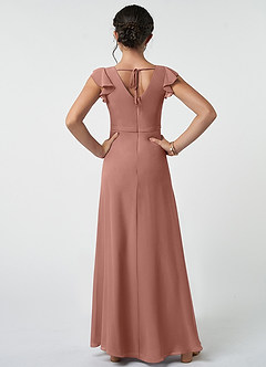 Azazie Claudine Junior Cedar Rose A-Line Pleated Chiffon Dress image2