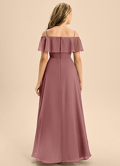 Azazie Maggie Junior Desert Rose A-Line Off the Shoulder Chiffon Dress image6